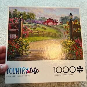 Buffalo Country Life 1000 Piece Jigsaw Puzzle Southern Farmhouse Barn